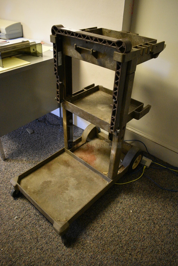 Brown Poly Cart on Commercial Casters. BUYER MUST REMOVE. 20x35x40. (Clearview Elementary - Upstairs Hallway) - Image 2 of 4