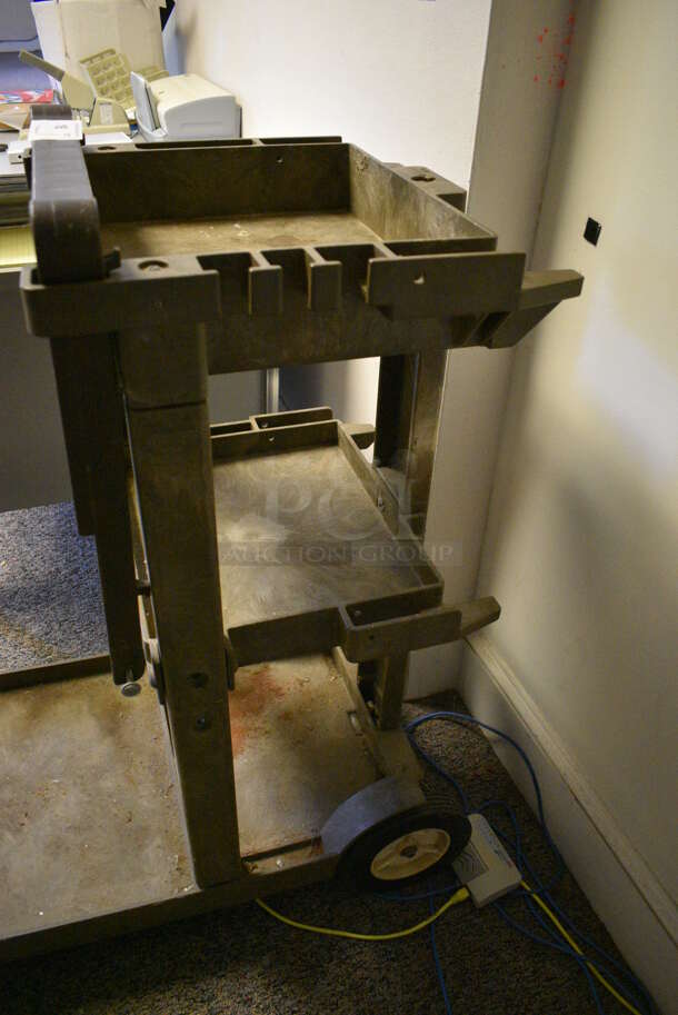 Brown Poly Cart on Commercial Casters. BUYER MUST REMOVE. 20x35x40. (Clearview Elementary - Upstairs Hallway) - Image 3 of 4