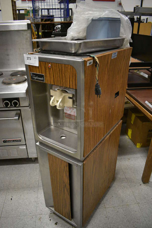 Taylormate Model 250-12 Metal Commercial Floor Style Air Cooled Single Flavor Soft Serve Ice Cream Machine on Commercial Casters. 115 Volts, 1 Phase. 14x24x51.5. (Clearview Elementary - Gym) - Image 4 of 8