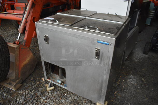 Shelleymatic Stainless Steel Commercial 2 Well Tray Return on Commercial Casters. BUYER MUST REMOVE. 32.5x28x37 - Image 2 of 9