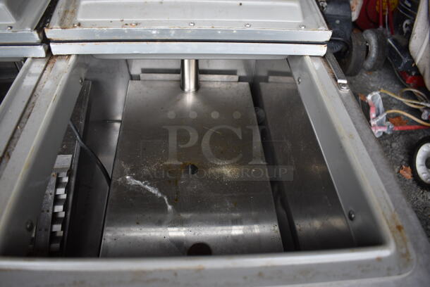 Shelleymatic Stainless Steel Commercial 2 Well Tray Return on Commercial Casters. BUYER MUST REMOVE. 32.5x28x37 - Image 5 of 9