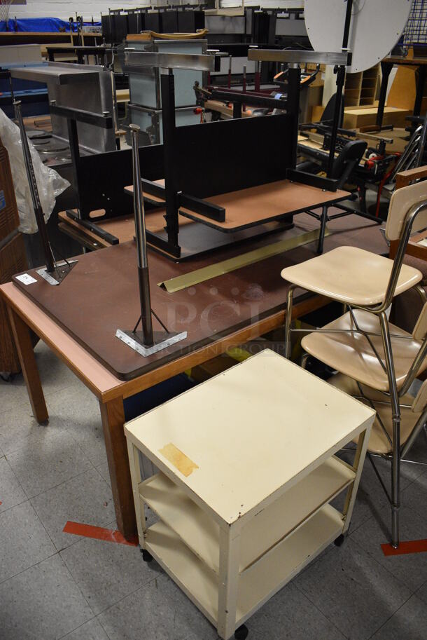 ALL ONE MONEY! Lot of Various Items Including Metal Cart, Chairs and Tables. BUYER MUST REMOVE. Includes 24x18x26. (Clearview Elementary - Gym) - Image 2 of 7