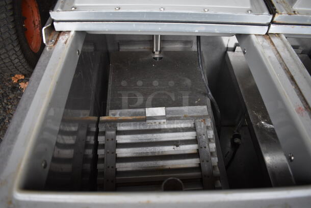Shelleymatic Stainless Steel Commercial 2 Well Tray Return on Commercial Casters. BUYER MUST REMOVE. 32.5x28x37 - Image 6 of 9