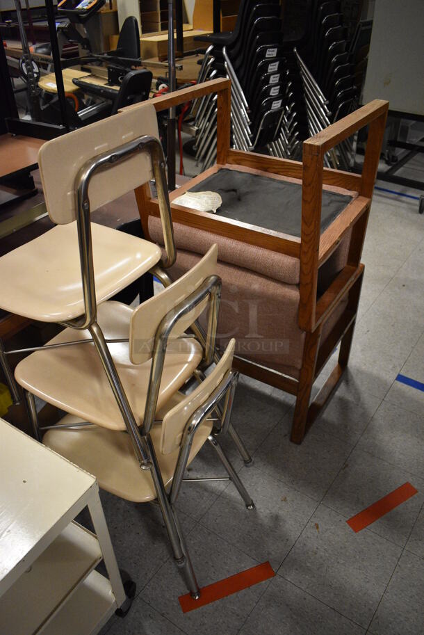ALL ONE MONEY! Lot of Various Items Including Metal Cart, Chairs and Tables. BUYER MUST REMOVE. Includes 24x18x26. (Clearview Elementary - Gym) - Image 3 of 7