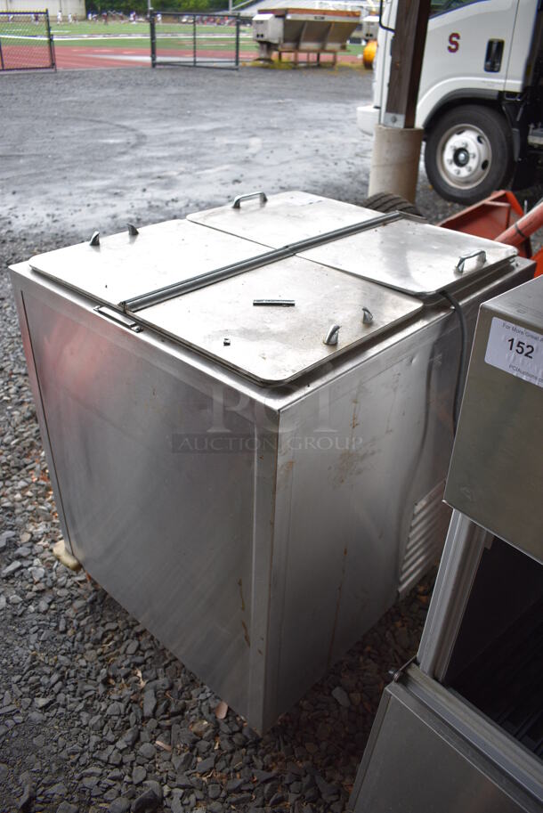 Shelleymatic Stainless Steel Commercial 2 Well Tray Return on Commercial Casters. BUYER MUST REMOVE. 32.5x28x37 - Image 9 of 9
