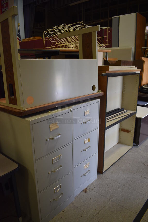 ALL ONE MONEY! Lot of Various Items Including Chairs, Desks, Tables, Filing Cabinets. Does Not Include Fitness Equipment. BUYER MUST REMOVE. Includes 72x24x26.5. (Clearview Elementary - Gym) - Image 8 of 10