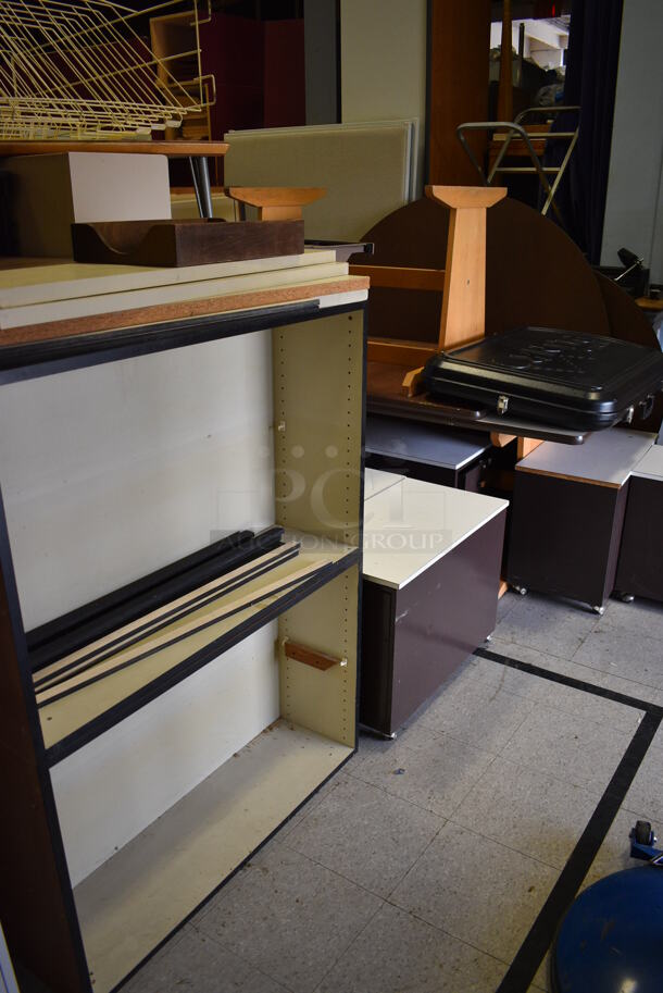 ALL ONE MONEY! Lot of Various Items Including Chairs, Desks, Tables, Filing Cabinets. Does Not Include Fitness Equipment. BUYER MUST REMOVE. Includes 72x24x26.5. (Clearview Elementary - Gym) - Image 9 of 10