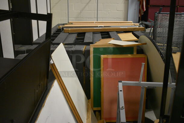 ALL ONE MONEY! Lot of Various Items Including Chairs, Desks, Tables, Filing Cabinets, Art Drying Racks. Does Not Include Fitness Equipment and Round Tables. BUYER MUST REMOVE. Includes 14x17.5x26.5. (Clearview Elementary - Gym) - Image 9 of 9