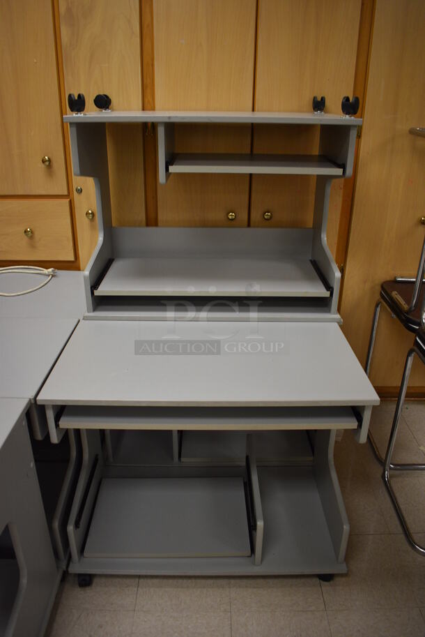 6 Gray Metal Desks on Casters. BUYER MUST REMOVE. 36x20x29.5. 6 Times Your Bid! (Clearview Elementary - Room 11) - Image 2 of 3