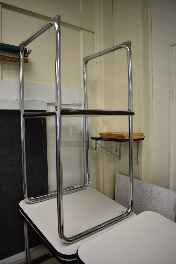 3 White Metal Desks. BUYER MUST REMOVE. 24x24x45.5. 3 Times Your Bid! (Clearview Elementary - Room 12) - Image 3 of 4