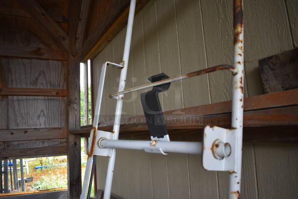 White Metal Tool Box Ladder Rack for Bucket Truck. BUYER MUST REMOVE. 22x104x20. (stadium) - Image 4 of 6