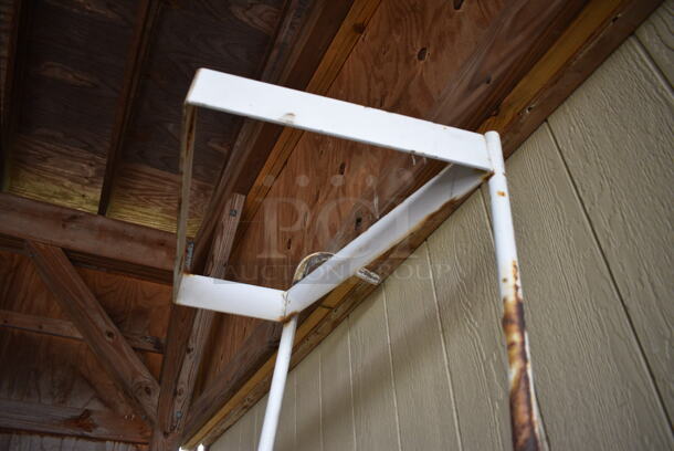 White Metal Tool Box Ladder Rack for Bucket Truck. BUYER MUST REMOVE. 22x104x20. (stadium) - Image 5 of 6
