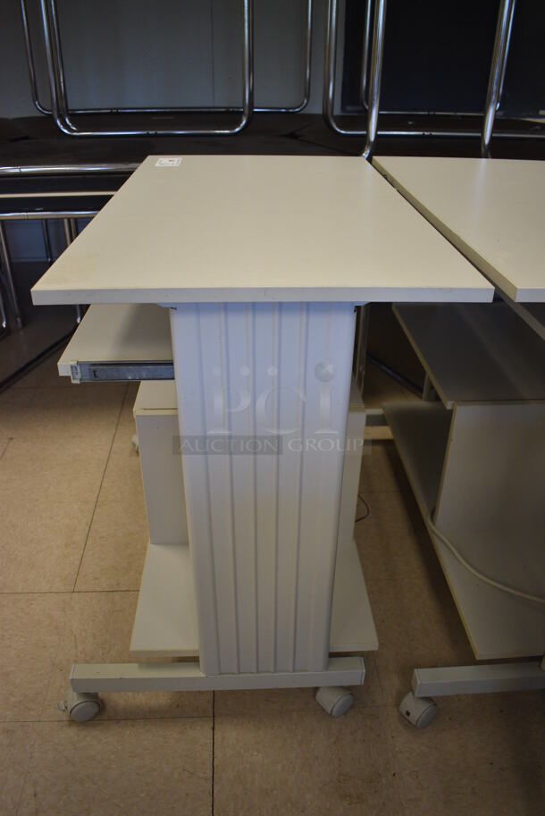 16 Light Gray Desks on Casters. BUYER MUST REMOVE. 35.5x20x31.5. 16 Times Your Bid! (Clearview Elementary - Room 12) - Image 4 of 5