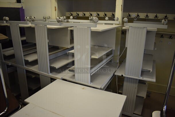 16 Light Gray Desks on Casters. BUYER MUST REMOVE. 35.5x20x31.5. 16 Times Your Bid! (Clearview Elementary - Room 12) - Image 5 of 5