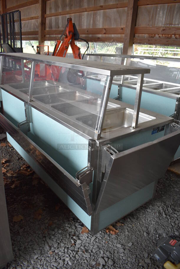 Vollrath Model 37050-2494-CNB Stainless Steel Commercial Electric Powered 5 Well Steam Table w/ Sneeze Guard and Tray Slide on Commercial Casters. BUYER MUST REMOVE. 208 Volts, 1 Phase. 92.5x48x48. (stadium) - Image 3 of 8