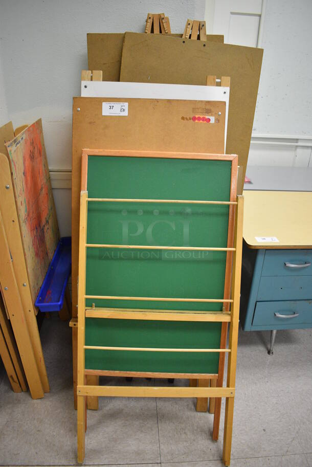 10 Various Easels. BUYER MUST REMOVE. Includes 24x2.5x54. 10 Times Your Bid! (Clearview Elementary - Room 10) - Image 1 of 5
