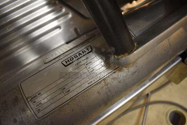 Hobart Model 1712 Stainless Steel Commercial Countertop Automatic Meat Slicer and Tan Poly Cart. 115 Volts, 1 Phase. Includes 24x16x26. (Clearview Elementary - Kitchen) - Image 5 of 7