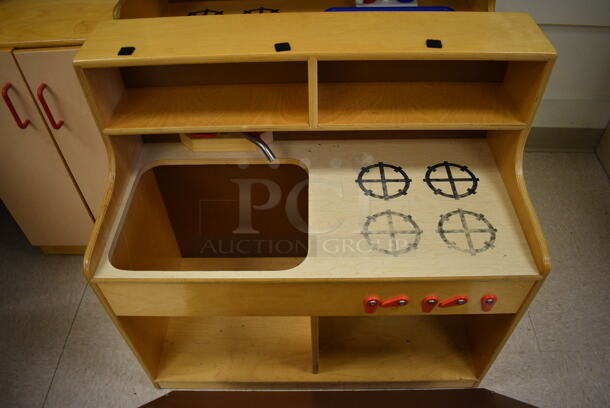 3 Various Wooden Kitchen Play Units for Children. BUYER MUST REMOVE. Includes 48x14x40. 3 Times Your Bid! (Clearview Elementary - Room 10) - Image 3 of 4
