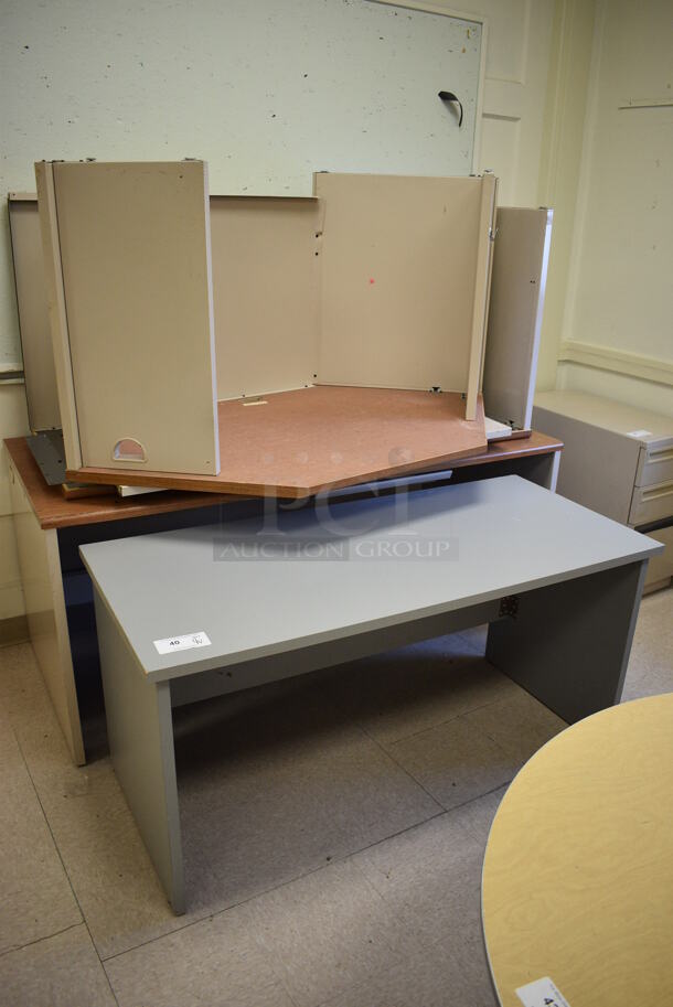 4 Various Tables / Desks. BUYER MUST REMOVE. Includes 54x24x26.5. 4 Times Your Bid! (Clearview Elementary - Room 10)
