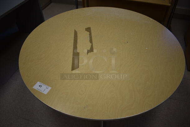 Wood Pattern Round Table. BUYER MUST REMOVE. 48x48x23. (Clearview Elementary - Room 10) - Image 2 of 3