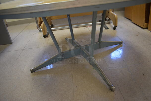 Wood Pattern Round Table. BUYER MUST REMOVE. 48x48x23. (Clearview Elementary - Room 10) - Image 3 of 3