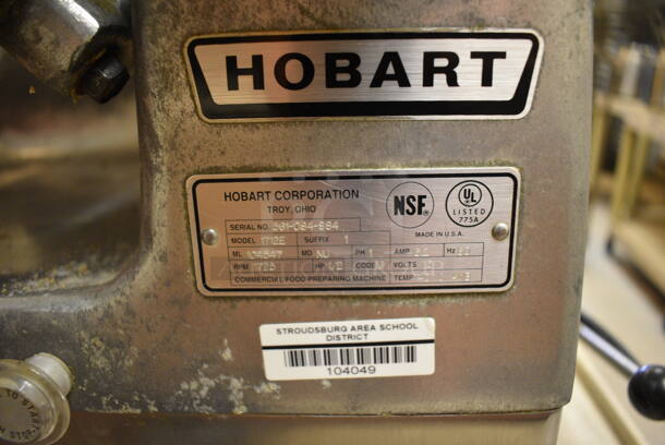 Hobart Model 1712E Stainless Steel Commercial Countertop Automatic Meat Slicer w/ Blade Sharpener and Tan Poly Cart. 115 Volts, 1 Phase. Includes 35x24x27.5. (Clearview Elementary - Kitchen) - Image 6 of 9