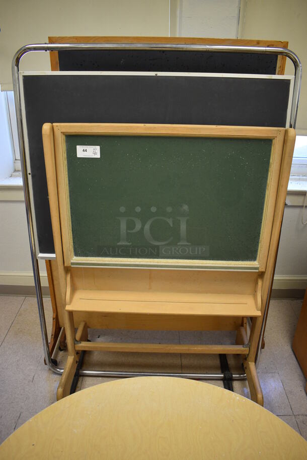 4 Various Boards; 1 Green Board and 3 Black Board. BUYER MUST REMOVE. Includes 42x24x60. 4 Times Your Bid! (Clearview Elementary - Room 10)