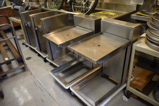 5 Various Stainless Steel Tray Return Carts on Commercial Casters. Includes 20.5x19.5x36. 5 Times Your Bid! (Clearview Elementary - Kitchen)