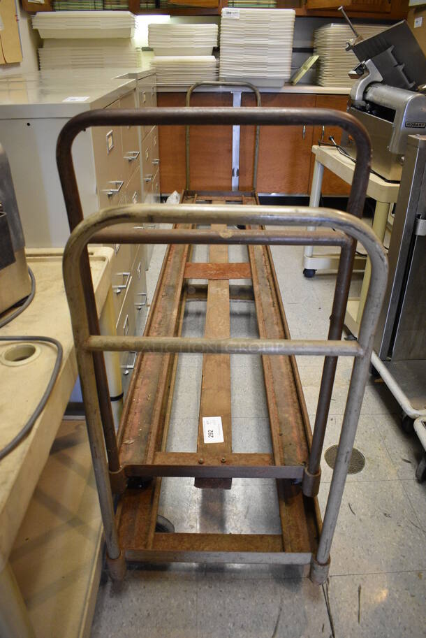 2 Metal Carts for Folding Chairs; 1 w/ 1 Handle and 1 w/ 2 Handles. Includes 20x98x37. 2 Times Your Bid! (Clearview Elementary - Kitchen) - Image 3 of 4