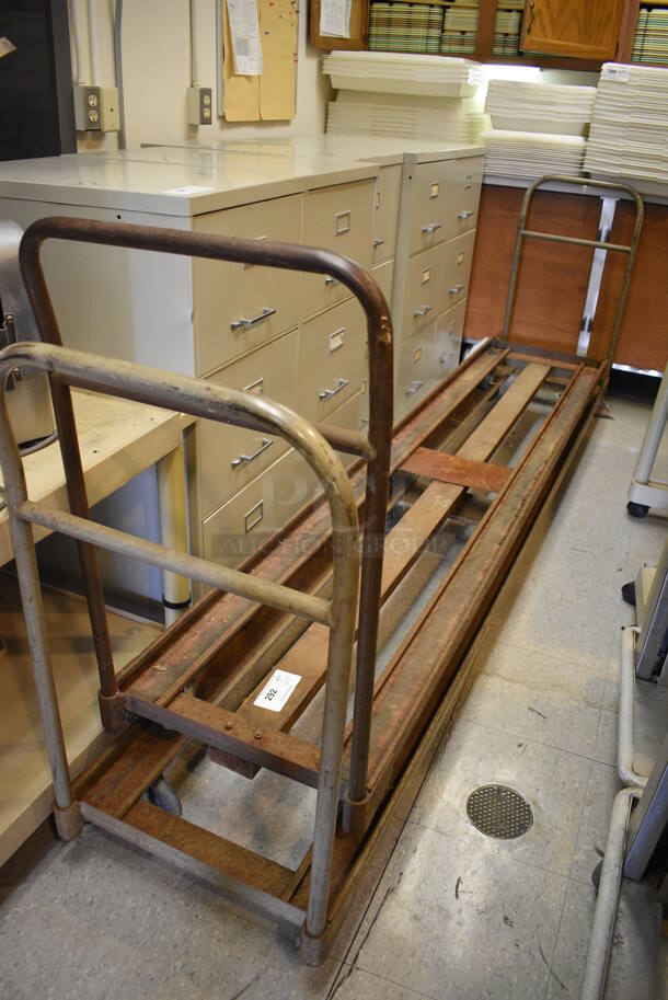 2 Metal Carts for Folding Chairs; 1 w/ 1 Handle and 1 w/ 2 Handles. Includes 20x98x37. 2 Times Your Bid! (Clearview Elementary - Kitchen) - Image 4 of 4