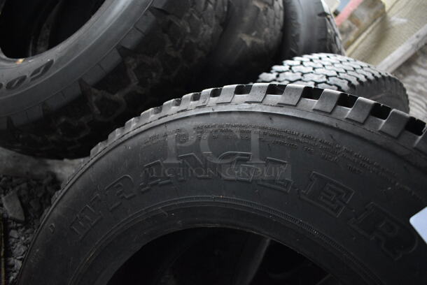 ALL ONE MONEY! Lot of 8 Various Tires Including Goodyear G633 RSD and Wrangler AT. BUYER MUST REMOVE. Includes 28x8x28. (stadium) - Image 8 of 11