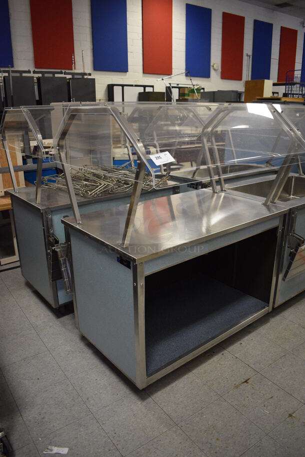 2 Vollrath Model 37045-2494-ANA Metal Commercial Serving Stations w/ Sneeze Guard and Tray Slide on Commercial Casters. 120 Volts, 1 Phase. 46x36x57.5. 2 Times Your Bid! (Clearview Elementary - Gym) - Image 2 of 7