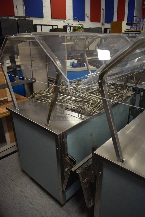 2 Vollrath Model 37045-2494-ANA Metal Commercial Serving Stations w/ Sneeze Guard and Tray Slide on Commercial Casters. 120 Volts, 1 Phase. 46x36x57.5. 2 Times Your Bid! (Clearview Elementary - Gym) - Image 4 of 7