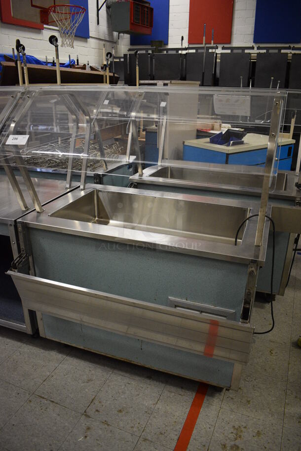 2 Vollrath Model 37045-2494-ANA Metal Commercial Serving Stations w/ Sneeze Guard and Tray Slide on Commercial Casters. 120 Volts, 1 Phase. 46x36x57.5. 2 Times Your Bid! (Clearview Elementary - Gym) - Image 2 of 7