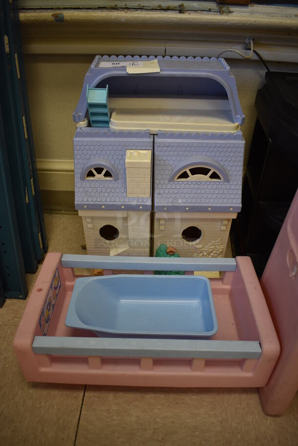4 Various Children's Toys; Dollhouse, Crib, High Chair and Table. BUYER MUST REMOVE. Includes 12x21x7. 4 Times Your Bid! (Clearview Elementary - Room 10) - Image 2 of 4