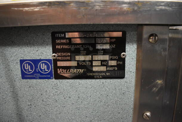 2 Vollrath Model 37045-2494-ANA Metal Commercial Serving Stations w/ Sneeze Guard and Tray Slide on Commercial Casters. 120 Volts, 1 Phase. 46x36x57.5. 2 Times Your Bid! (Clearview Elementary - Gym) - Image 5 of 7