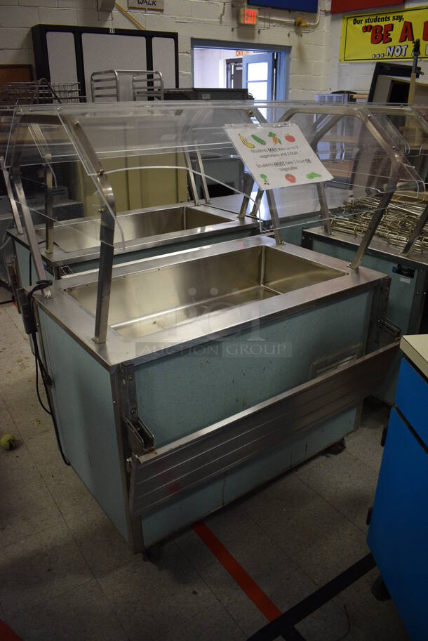 2 Vollrath Model 37045-2494-ANA Metal Commercial Serving Stations w/ Sneeze Guard and Tray Slide on Commercial Casters. 120 Volts, 1 Phase. 46x36x57.5. 2 Times Your Bid! (Clearview Elementary - Gym) - Image 6 of 7