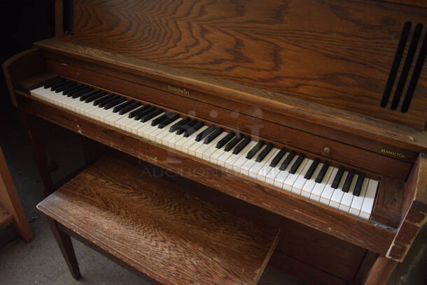 Baldwin Wooden Piano w/ Bench. BUYER MUST REMOVE. 51x25x46.5. (Clearview Elementary - Hallway Behind Gym) - Image 2 of 4