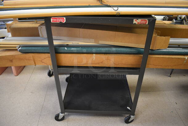 ALL ONE MONEY! Lot of Black Metal AV Cart w/ Contents Including 16 Items; Pull Down Maps and Projectors. BUYER MUST REMOVE.  Includes 69". (Clearview Elementary - Room 10) - Image 5 of 6