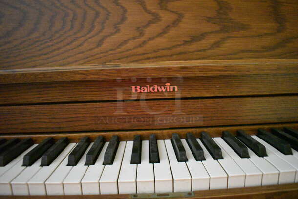 Baldwin Wooden Piano w/ Bench. BUYER MUST REMOVE. 51x25x46.5. (Clearview Elementary - Hallway Behind Gym) - Image 4 of 4