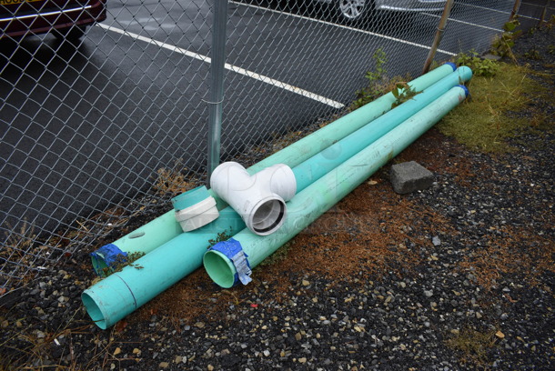 ALL ONE MONEY! Lot of 3 Various Pipes and Connector. BUYER MUST REMOVE. Includes 7x7x26.5. (stadium) - Image 1 of 6