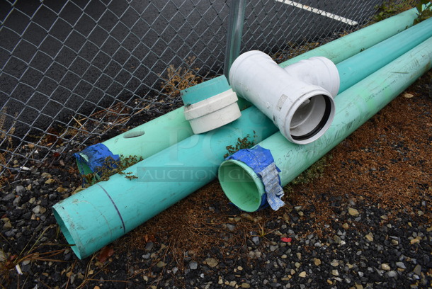 ALL ONE MONEY! Lot of 3 Various Pipes and Connector. BUYER MUST REMOVE. Includes 7x7x26.5. (stadium) - Image 2 of 6