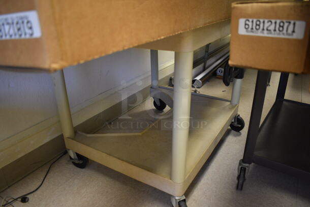 ALL ONE MONEY! Lot of Tan Poly Cart w/ Contents Including 14 Items; Pull Down Maps and Projectors. BUYER MUST REMOVE. Includes 69". (Clearview Elementary - Room 10) - Image 4 of 7