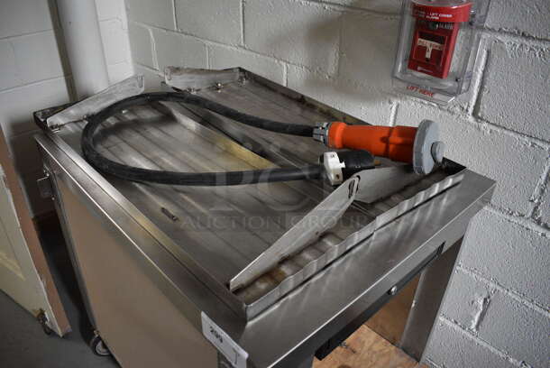 Servolift Eastern Stainless Steel Commercial Cashier's Station w/ Cash Drawer and 2 Tray Slides on Commercial Casters. 36x28.5x34. (Clearview Elementary - Hallway Behind Gym) - Image 3 of 5