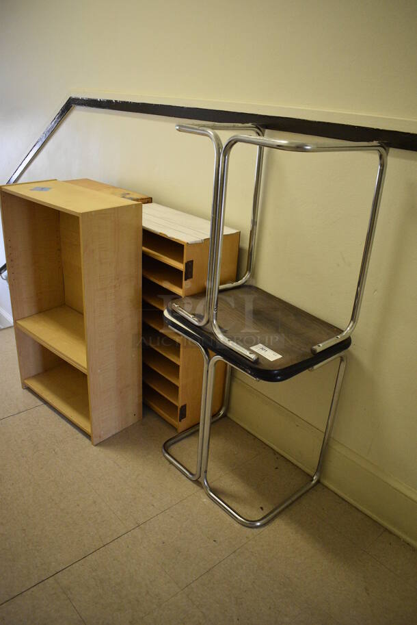 ALL ONE MONEY! Lot of 3 Cabinets and 2 Desks. BUYER MUST REMOVE. Includes 24x18x29. (Clearview Elementary - Upstairs Hallway) - Image 1 of 5