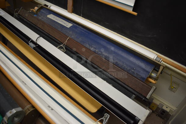 ALL ONE MONEY! Lot of Table w/ Contents Including 13 Items; Pull Down Maps and Projectors. BUYER MUST REMOVE. Includes 69". (Clearview Elementary - Room 10) - Image 4 of 6