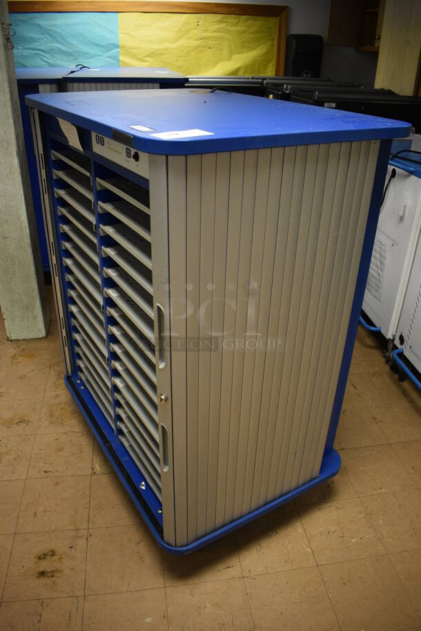 5 JAR Systems Blue and Gray Portable Laptop Storage and Charging Cabinets on Commercial Casters. BUYER MUST REMOVE. 38x26x48. 5 Times Your Bid! (Clearview Elementary - Lower Level) - Image 3 of 8