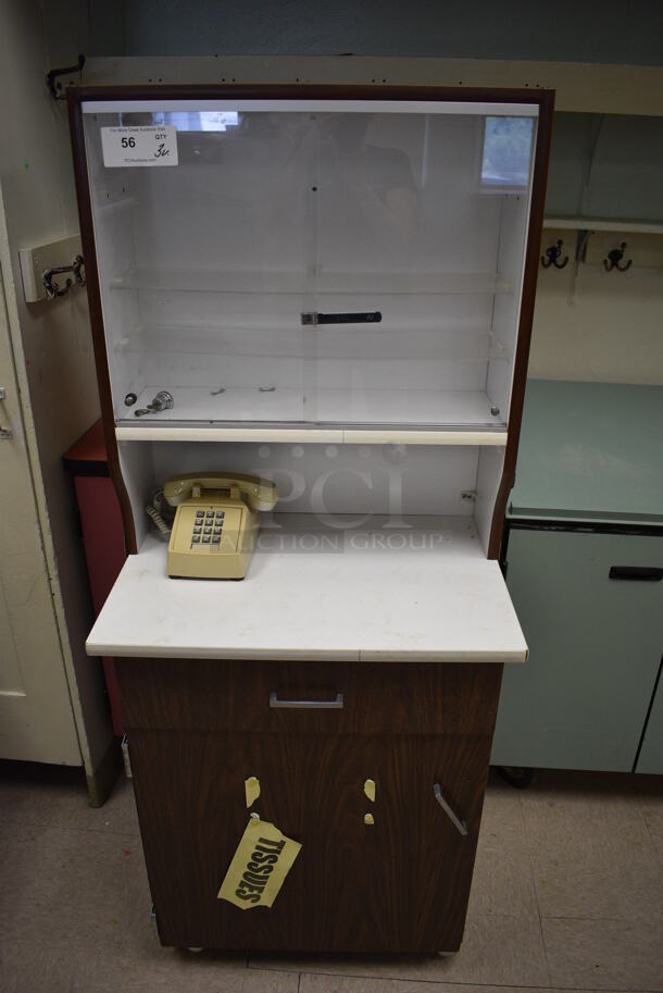 3 Various Items; Wood Pattern Cabinet, Green 2 Door Cabinet and Pink 2 Door Cabinet. Includes 25x18x62. 3 Times Your Bid! (Clearview Elementary - Room 10) - Image 2 of 5