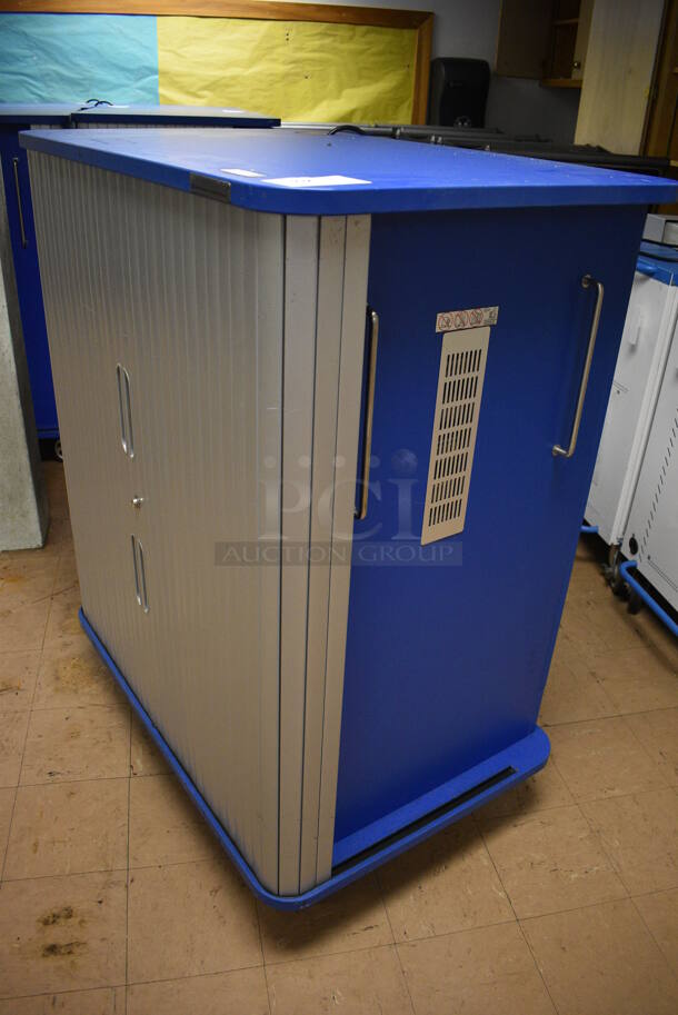 5 JAR Systems Blue and Gray Portable Laptop Storage and Charging Cabinets on Commercial Casters. BUYER MUST REMOVE. 38x26x48. 5 Times Your Bid! (Clearview Elementary - Lower Level) - Image 6 of 8