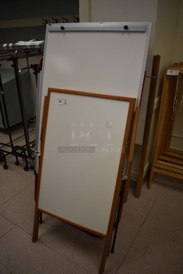 9 Various Easels. BUYER MUST REMOVE. Includes 29x2x63. 9 Times Your Bid! (Clearview Elementary - Room 10)